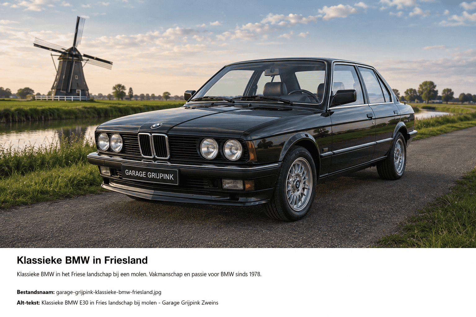 Klassieke BMW E30 bij Garage Grijpink BMW specialist in Friesland